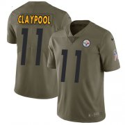 Wholesale Cheap Nike Steelers #11 Chase Claypool Olive Youth Stitched NFL Limited 2017 Salute To Service Jersey