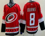 Wholesale Cheap Men's Carolina Hurricanes #8 Brent Burns Red Authentic Jersey