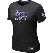 Wholesale Cheap Women's Tampa Bay Rays Nike Short Sleeve Practice MLB T-Shirt Black
