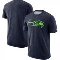 Wholesale Cheap Men's Seattle Seahawks Nike College Navy Sideline Cotton Slub Performance T-Shirt