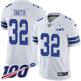Wholesale Cheap Nike Cowboys #32 Saivion Smith White Men\'s Stitched With Established In 1960 Patch NFL 100th Season Vapor Untouchable Limited Jersey