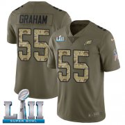 Wholesale Cheap Nike Eagles #55 Brandon Graham Olive/Camo Super Bowl LII Youth Stitched NFL Limited 2017 Salute to Service Jersey