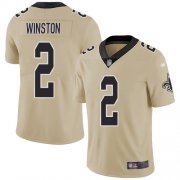 Wholesale Cheap Nike Saints #2 Jameis Winston Gold Men's Stitched NFL Limited Inverted Legend Jersey