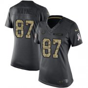 Wholesale Cheap Nike Colts #87 Reggie Wayne Black Women's Stitched NFL Limited 2016 Salute to Service Jersey
