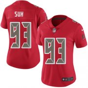 Wholesale Cheap Nike Buccaneers #93 Ndamukong Suh Red Women's Stitched NFL Limited Rush Jersey