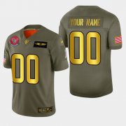 Wholesale Cheap Nike Texans Custom Men's Olive Gold 2019 Salute to Service NFL 100 Limited Jersey