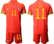 Wholesale Cheap Men 2021 European Cup Welsh home red 11 Soccer Jersey
