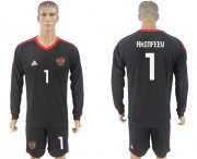 Wholesale Cheap Russia #1 Akinfeev Black Long Sleeves Goalkeeper Soccer Country Jersey