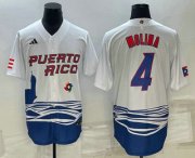 Wholesale Cheap Men's Puerto Rico Baseball #4 Carlos Correa 2023 White World Baseball Classic Stitched Jersey