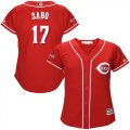 Wholesale Cheap Reds #17 Chris Sabo Red Alternate Women's Stitched MLB Jersey