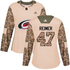 Wholesale Cheap Adidas Hurricanes #47 James Reimer Camo Authentic 2017 Veterans Day Women\'s Stitched NHL Jersey
