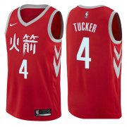 Wholesale Cheap Houston Rockets #4 PJ Tucker Red Nike NBA Men's Stitched Swingman Jersey City Edition