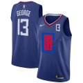 Wholesale Cheap Clippers 13 Paul George Blue Nike City Edition Number Swingman Jersey