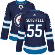 Wholesale Cheap Adidas Jets #55 Mark Scheifele Navy Blue Home Authentic Women's Stitched NHL Jersey