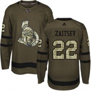 Wholesale Cheap Adidas Senators #22 Nikita Zaitsev Green Salute to Service Stitched Youth NHL Jersey