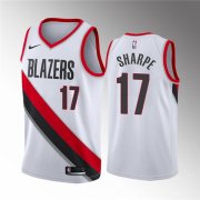 Wholesale Cheap Men's Portland Trail Blazers #17 Shaedon Sharpe White Association Edition Stitched Basketball Jersey