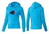 Wholesale Cheap Women's Carolina Panthers Logo Pullover Hoodie Blue