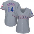Wholesale Cheap Rangers #14 Carlos Gomez Grey Road Women's Stitched MLB Jersey