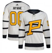 Wholesale Cheap Men's Pittsburgh Penguins Custom Cream 2023 Winter Classic Stitched Jersey