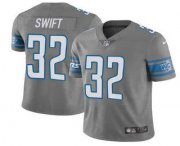 Wholesale Cheap Men's Detroit Lions #32 DAndre Swift 2021 Gray Vapor Untouchable Limited Stitched Jersey
