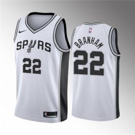 Wholesale Cheap Men\' San Antonio Spurs #22 Malaki Branham White Association Edition Stitched Jersey