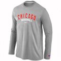 Wholesale Cheap Chicago Cubs Long Sleeve MLB T-Shirt Grey
