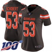 Wholesale Cheap Nike Browns #53 Joe Schobert Brown Team Color Women's Stitched NFL 100th Season Vapor Limited Jersey