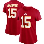 Wholesale Cheap Kansas City Chiefs #15 Patrick Mahomes Nike Women's Team Player Name & Number T-Shirt Red