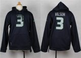 Wholesale Cheap Nike Seahawks #3 Russell Wilson Steel Blue Youth Player NFL Hoodie