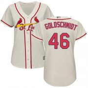 Wholesale Cheap Cardinals #46 Paul Goldschmidt Cream Alternate Women's Stitched MLB Jersey