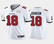 Wholesale Cheap Men's Tampa Bay Buccaneers #18 Tyler Johnson White 2021 Super Bowl LV Limited Stitched NFL Jersey