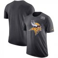 Wholesale Cheap NFL Men's Minnesota Vikings Nike Anthracite Crucial Catch Tri-Blend Performance T-Shirt