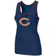 Wholesale Cheap Women's Nike Chicago Bears Big Logo Tri-Blend Racerback Stretch Tank Top Blue