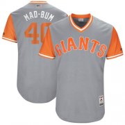 Wholesale Cheap Giants #40 Madison Bumgarner Gray "Mad-Bum" Players Weekend Authentic Stitched MLB Jersey