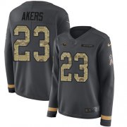 Wholesale Cheap Nike Rams #23 Cam Akers Anthracite Salute to Service Women's Stitched NFL Limited Therma Long Sleeve Jersey