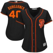 Wholesale Cheap Giants #40 Madison Bumgarner Black Women's Alternate Stitched MLB Jersey