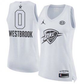 Wholesale Cheap Nike Oklahoma City Thunder #0 Russell Westbrook White Women\'s NBA Jordan Swingman 2018 All-Star Game Jersey