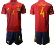 Wholesale Cheap Men 2021 European Cup Spain home red 4 Soccer Jersey