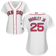 Wholesale Cheap Red Sox #25 Jackie Bradley Jr White Home Women's Stitched MLB Jersey