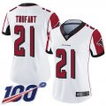 Wholesale Cheap Nike Falcons #21 Desmond Trufant White Women's Stitched NFL 100th Season Vapor Limited Jersey