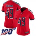 Wholesale Cheap Nike Titans #49 Nick Dzubnar Red Women's Stitched NFL Limited Inverted Legend 100th Season Jersey