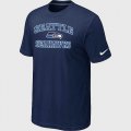 Wholesale Cheap Nike NFL Seattle Seahawks Heart & Soul NFL T-Shirt Midnight Blue