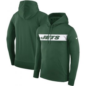 Wholesale Cheap Men\'s New York Jets Nike Green Sideline Team Performance Pullover Hoodie