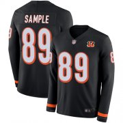 Wholesale Cheap Nike Bengals #89 Drew Sample Black Team Color Men's Stitched NFL Limited Therma Long Sleeve Jersey