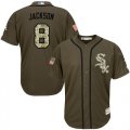 Wholesale Cheap White Sox #8 Bo Jackson Green Salute to Service Stitched Youth MLB Jersey