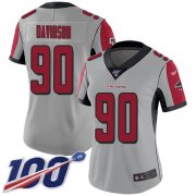 Wholesale Cheap Nike Falcons #90 Marlon Davidson Silver Women's Stitched NFL Limited Inverted Legend 100th Season Jersey