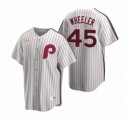 Wholesale Cheap Mens Nike Philadelphia Phillies 45 Zack Wheeler White Cooperstown Collection Home Stitched Baseball Jersey