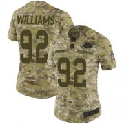 Wholesale Cheap Nike Jets #92 Leonard Williams Camo Women's Stitched NFL Limited 2018 Salute to Service Jersey