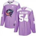Wholesale Cheap Adidas Blue Jackets #54 Adam McQuaid Purple Authentic Fights Cancer Stitched NHL Jersey