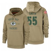 Wholesale Cheap Green Bay Packers #55 Za'Darius Smith Nike Tan 2019 Salute To Service Name & Number Sideline Therma Pullover Hoodie